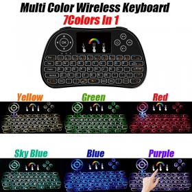 7 Color i86 Backlight MINI USB Wireless Keyboard Smart Home 2.4GHZ Aire Mouse Remote Controller